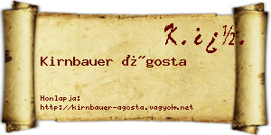 Kirnbauer Ágosta névjegykártya